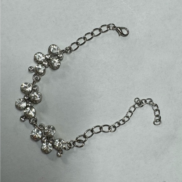 Silver Tone Rhinestone Necklace and Bracelet & Earrings - Picture 7 of 10